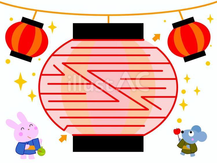 提灯の迷路 迷路,かわいい,提灯のイラスト素材