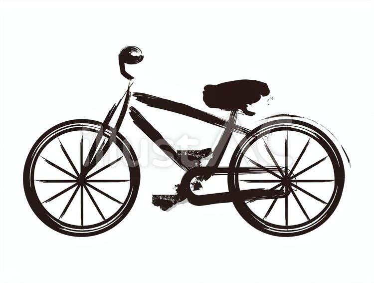 自転車 自転車,筆絵,イラストのイラスト素材