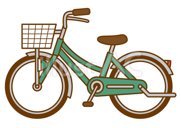 自転車-4c 自転車,横向き,カゴのイラスト素材