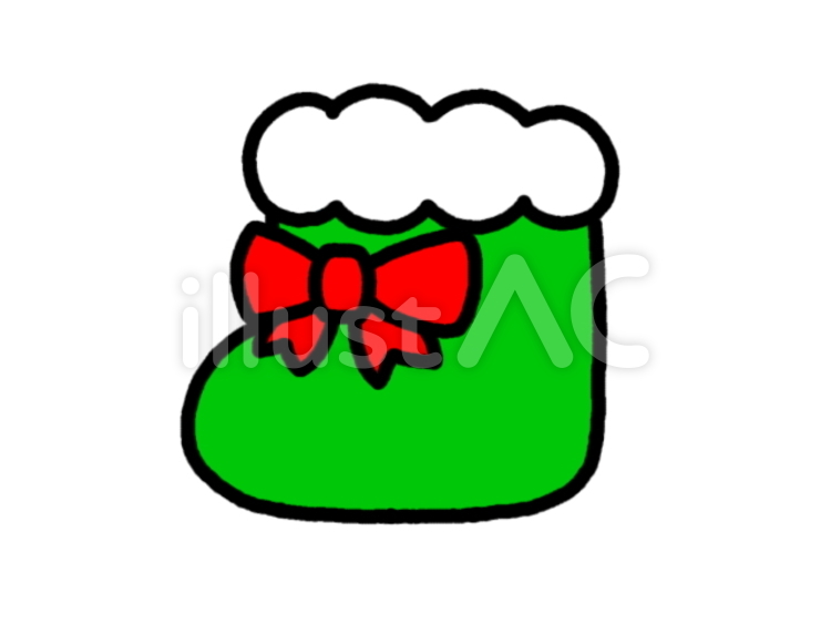 ブーツ　緑赤 ブーツ,クリスマス,クリスマスブーツのイラスト素材