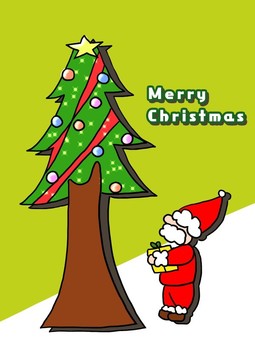 Christmas tree and santa, santa claus, santa, christmas tree, JPG and PNG