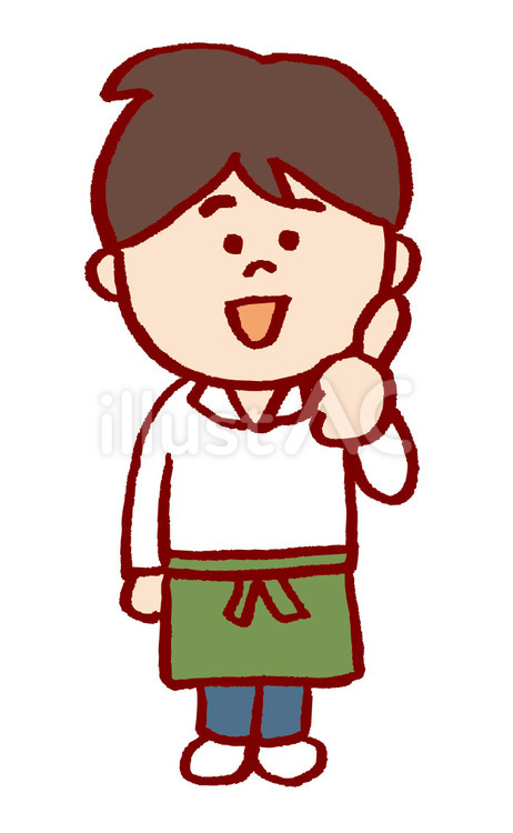 カフェ店員さん男性がグッド 男,人,若者のイラスト素材