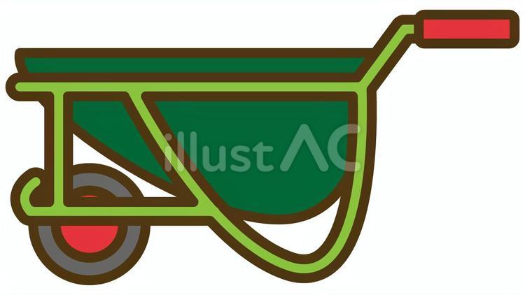工事や農作業に使用する手押し車＿ネコ車 手押し車,ネコ車,一輪車のイラスト素材