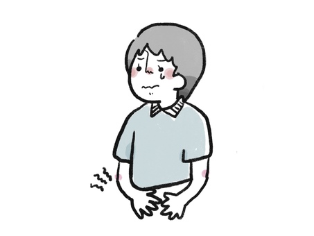 Illustration, girl, stomach ache, stomach, 