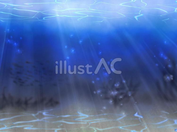 水面と海底と差し込む光　5 海,波,海面のイラスト素材
