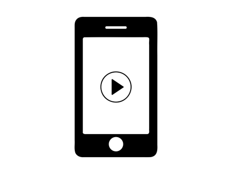 スマートフォン_動画再生画面 スマートフォン_動画再生画面 動画,再生,再生ボタン,ボタン,デザイン,配信,マーク,見る,鑑賞,観賞のイラスト素材