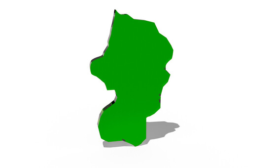日本_山形県単独_緑 山形県,山形,緑,日本,地図,都道府県,立体,強調,県,国土のイラスト素材