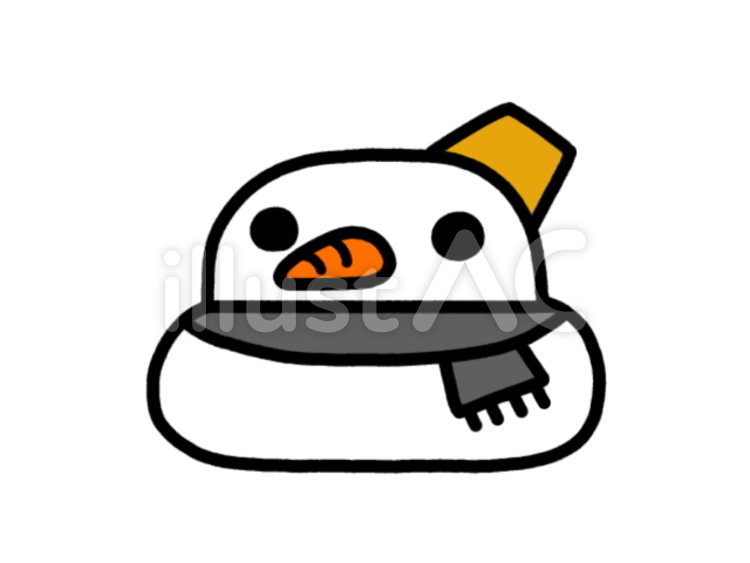スノーマン　黄黒 雪だるま,雪,冬のイラスト素材