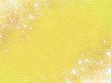 青海波の和柄背景（金色風・華やか・上品） 青海波,和柄,金色,金色風,金,和風,背景,華やか,上品,高級感のイラスト素材