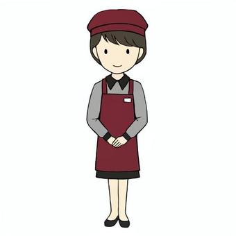 スーパーの制服を着た従業員の女性 スーパーの制服を着た従業員の女性 制服,スーパー,ストア,スーパーマーケット,店員,従業員,接客業,小売業,お店,エプロンのイラスト素材