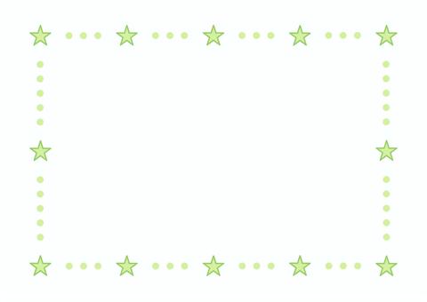 星のドットフレーム（黄緑） フレーム,枠,飾り枠,星,光,キラキラ,天体,七夕,クリスマス,ドットのイラスト素材