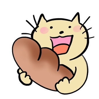 Illustration, bread, cat, cat, JPG