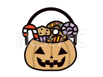 お菓子入りパンプキンバケツ