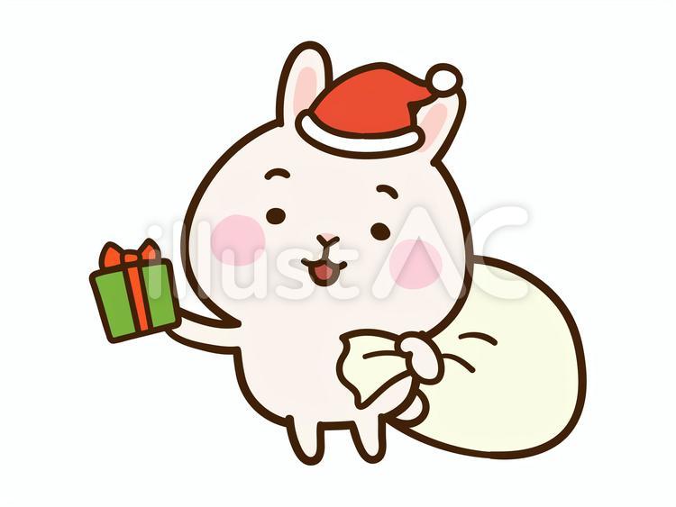 かわいいうさぎ（サンタクロース） うさぎ,クリスマス,サンタクロースのイラスト素材
