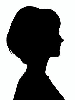 女性横顔シルエット シルエット,女性,横顔,人物,美女,ボブ,ショートカット,仮名,匿名,匿名希望のイラスト素材
