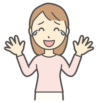  ロングヘア女性-525-バスト 涙,笑顔,女性,女の子,人物,かわいい,微笑む,にっこり,ニコニコ,号泣のイラスト素材