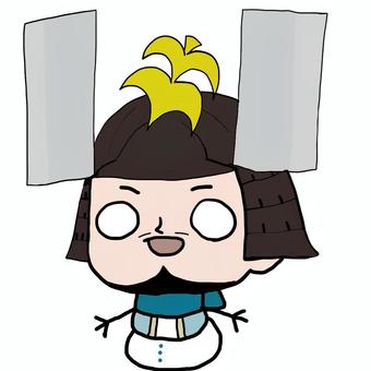 ゆるい柴田勝家 ゆきだるまさん 柴田勝家,権六,鬼柴田,かかれ柴田,瓶割り柴田,大名,宿老,北之庄,戦国,時代のイラスト素材