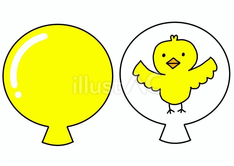 ふうせんペープサート　ヒヨコ ヒヨコ,生き物,鳥のイラスト素材