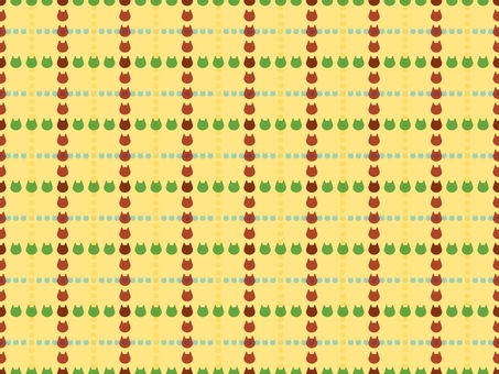 ファンシーなネコチェック柄(シームレス) 猫,シルエット,シームレス,繰り返し,チェック柄,パターン,テキスタイル,背景,壁紙,包装紙のイラスト素材