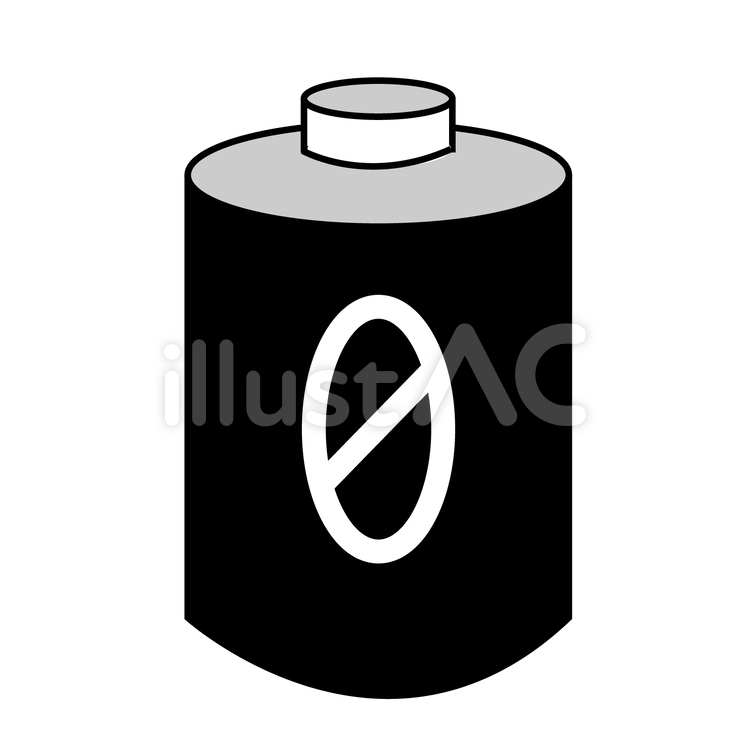電池残量（ゼロ） バッテリー,電池,充電のイラスト素材