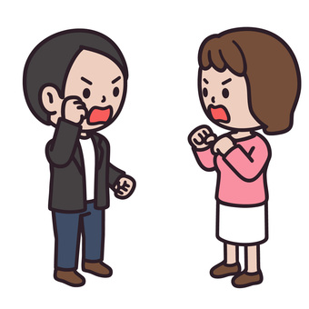 喧嘩する人 喧嘩する人 カップル,喧嘩,怒号,怒り,クレーム,怒鳴り合い,dv,説教,押し付け合い,責任のイラスト素材