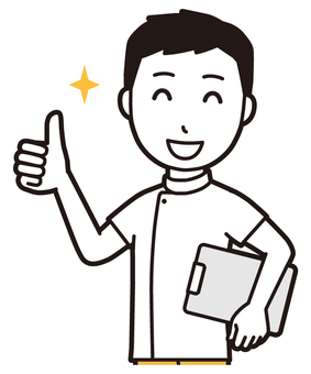  理学療法士男(黄)-511-バスト ファイル,理学療法士,整体師,白衣,医療,病院,柔道整復師,カイロプラクティック,鍼灸師,マッサージ師のイラスト素材