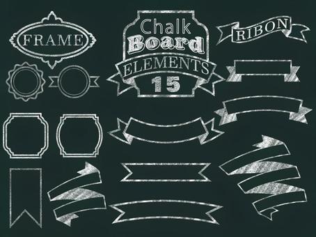 Frame & Ribbon Set (Chalk), kreide, kreide charakter, kreidekunst, JPG, PNG and AI