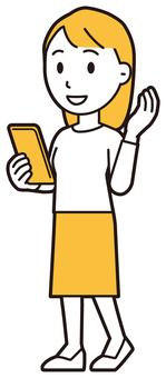  ロングヘア女性(黄)-231-全身