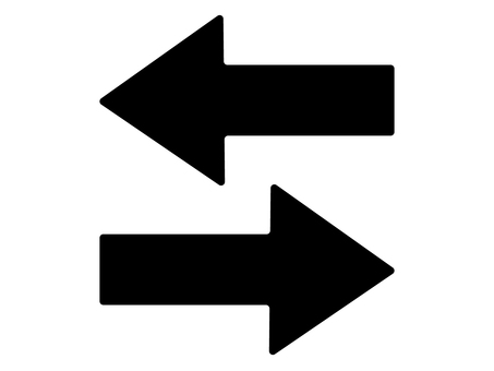 黒い右左矢印 矢印,黒,アナログ,指し示す,指示,アイコン,シンプル,簡単,強調,ポイントのイラスト素材