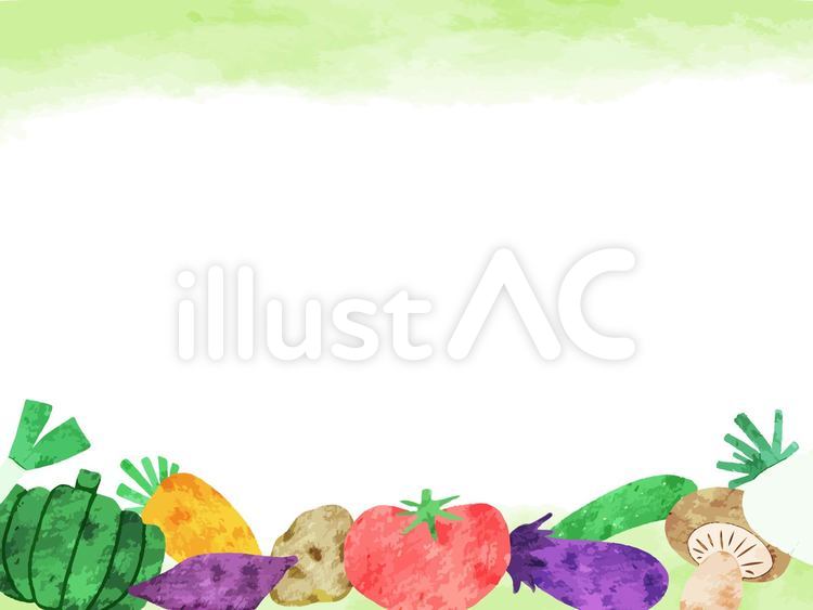かわいい水彩のお野菜フレーム素材イラスト - No: 2628758｜無料