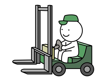 フォークリフトを運転する棒人間 フォークリフト,棒人間,リフト,重機,作業員,フォーク,機械,運搬,倉庫,運転のイラスト素材