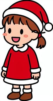 赤のサンタコスの女の子です。