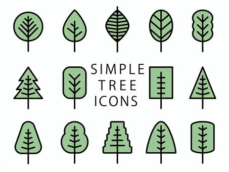 Simple tree icon set material, JPG and AI Simple tree icon set material, , JPG and AI