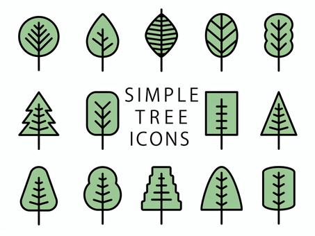 Simple tree icon set material, icon, logo, wood, JPG