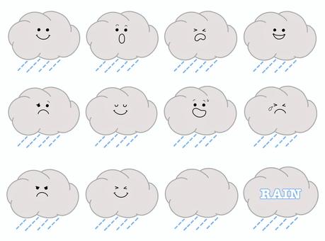 Illustration, nuvem, chuva, tempo, 