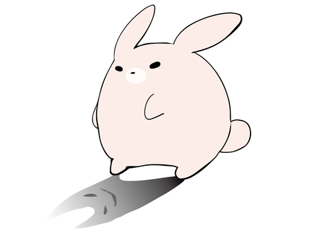 うさぎサギ うさぎ,悪,影,裏,悪だくみ,主線あり,イメージ,動物,ゆるかわ,かわいいのイラスト素材