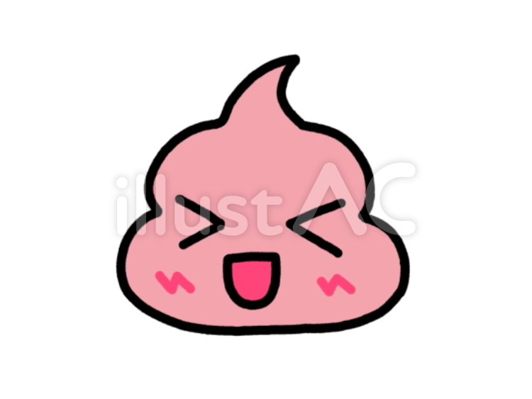 うんこ　快便　桃 うんこ,うんち,快便のイラスト素材