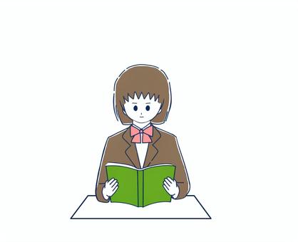 勉強中 勉強中 本を読む,読書,本,勉強,学生,受験,塾,学校,入試,中学生のイラスト素材