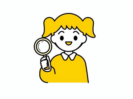 虫眼鏡を持つ子ども02 人物,子ども,虫眼鏡,保育園,幼稚園,こども園,託児所,小学校,園児,児童のイラスト素材