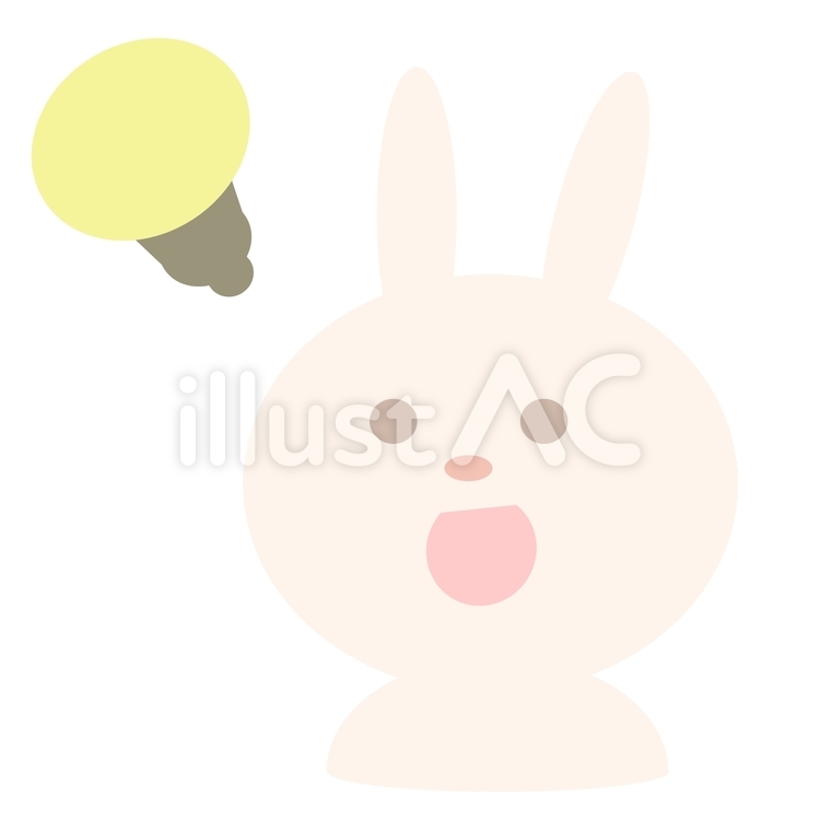 動物アイコンうさぎ笑顔 ひらめき,動物,うさぎのイラスト素材