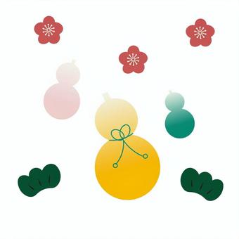 ひょうたん　梅　松