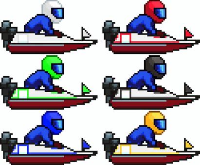 Illustration, dot picture, boat race, simple, 