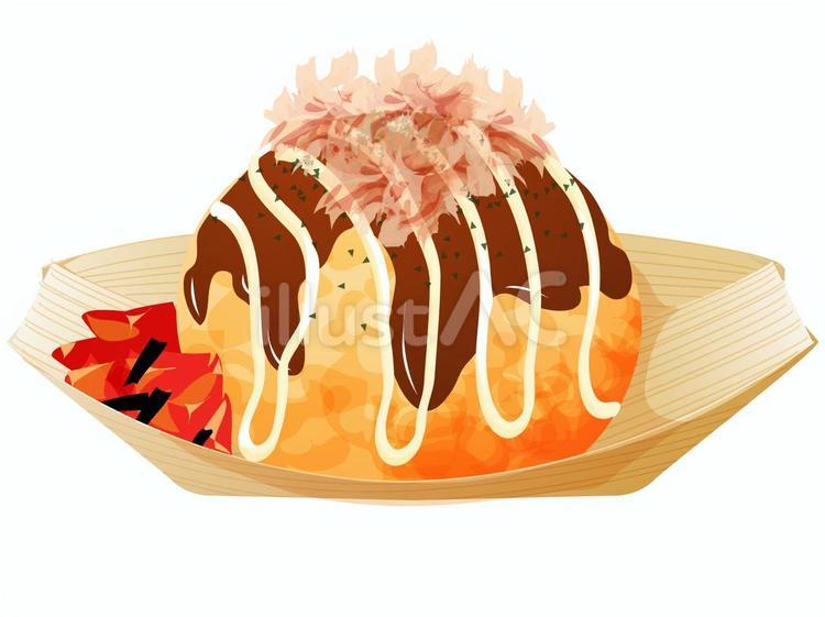 巨大たこ焼き たこ焼き,b級グルメ,ご当地グルメのイラスト素材