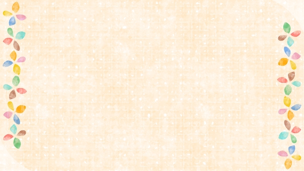 水彩背景／ステンシルの花模様・オレンジ 水彩,背景,優しい,花,ステンシル,横長,淡い,チェック,模様,にじみのイラスト素材