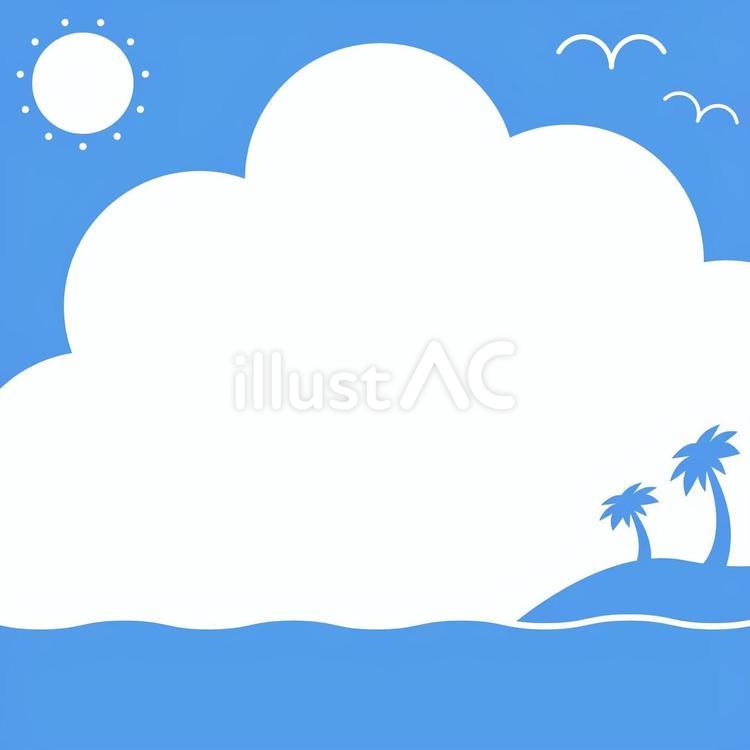 夏　背景フレーム　正方形サイズ 夏,背景,コピースペースのイラスト素材