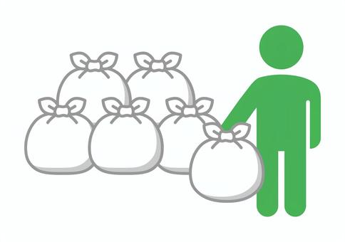 ゴミ捨てする人物 ゴミ捨てする人物 ゴミ捨て,ゴミ袋,人物,ゴミ,捨てる,掃除,大掃除,断捨離のイラスト素材