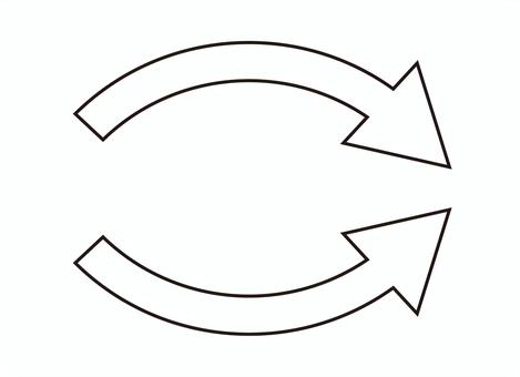 曲がる矢印　上下セット　線画 矢印,アイコン,方向,シンプル,マーク,向き,進行方向,ナビゲーション,記号,シンボルのイラスト素材