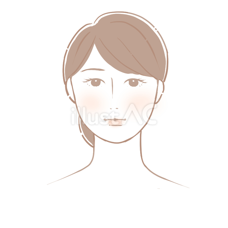 女性　顔の形　丸顔 女性,顔の形,丸顔のイラスト素材