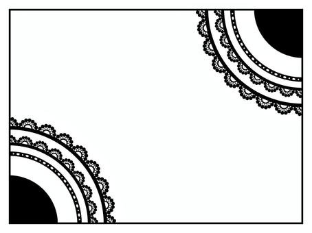 かわいいレースフレーム4・黒 レース,フレーム,飾り枠,美しい,装飾,黒,おしゃれのイラスト素材