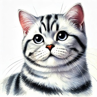 アメリカンショートヘア アメリカンショートヘア 動物,猫科,毛皮のイラスト素材